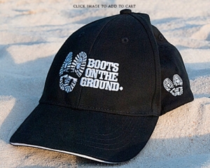 Boots on the Ground Hat Black Embroidered