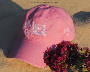 Boots on the Ground Hat Pink Embroidered