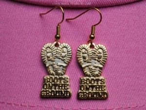 Boots on the Ground Gold Tone Earings