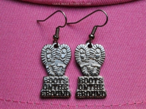 Boots on the Ground Silver Tone Earings