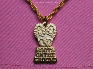 Boots on the Ground Gold Tone Necklace